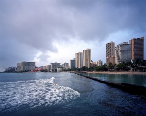 New Year's Day at the Wall, Waikiki, ca. 5:15 p.m., 1/1/13. Hassy 903SWC, Ektar 100, Longs Moiliili develop, Nikon 9000ED scan. 